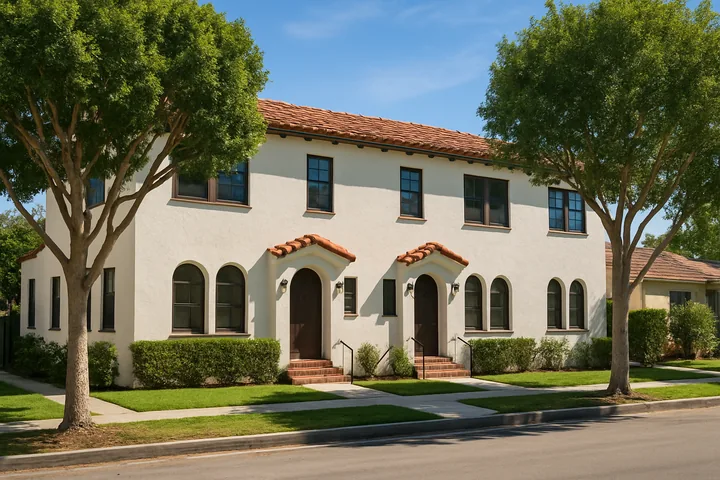 Illustrative South Los Angeles 1940s fourplex